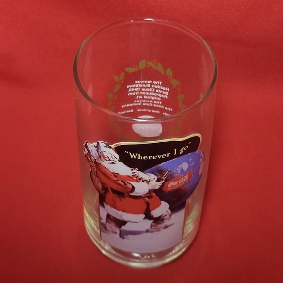 VTG Coca Cola Santa Claus Wherever I Go Drinking Glass - Picture 4 of 11